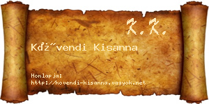 Kövendi Kisanna névjegykártya